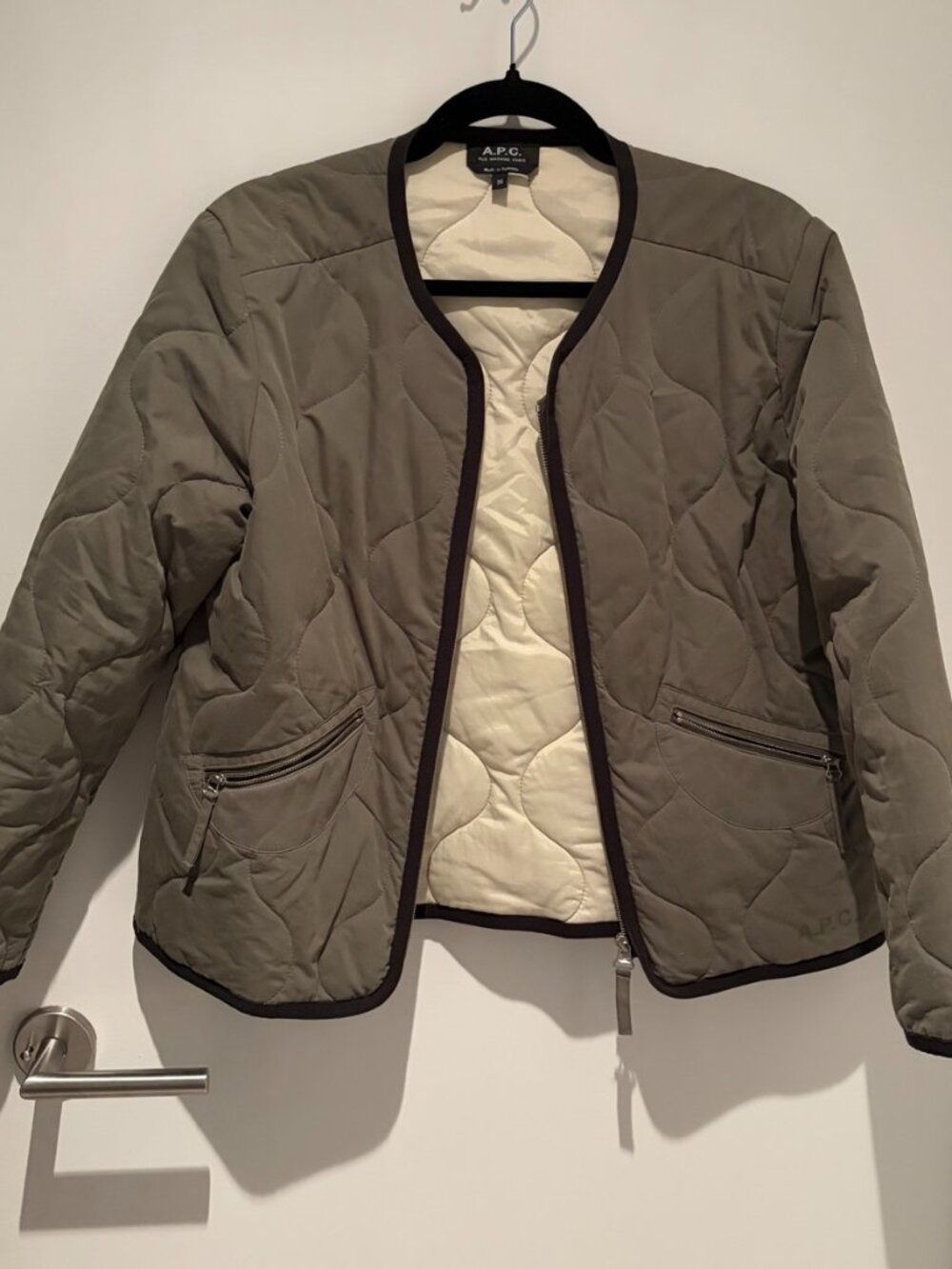 A.P.C. Olive Quilted Jacket 36
